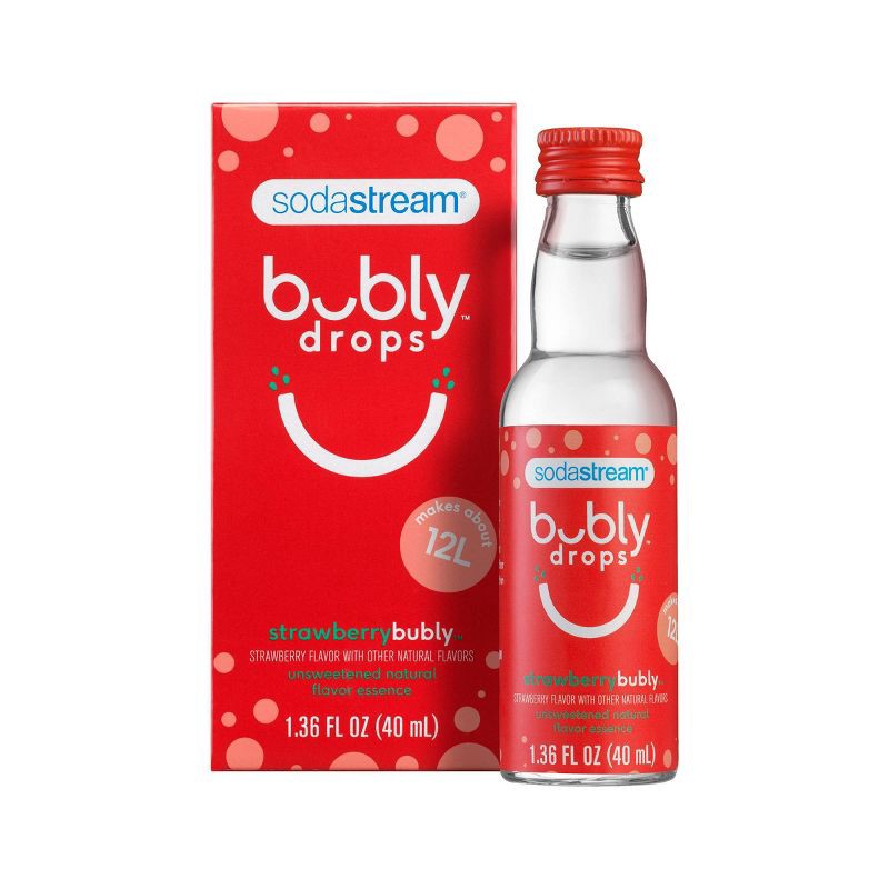 slide 1 of 3, SodaStream bubly Strawberry Drops - 1.36 fl oz, 1.36 fl oz