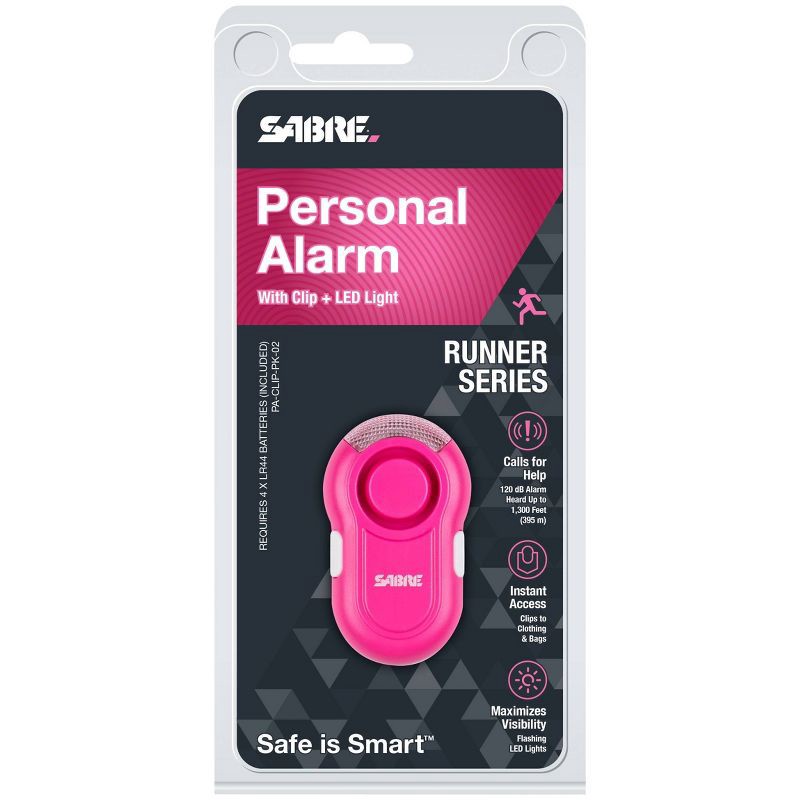 slide 1 of 13, Sabre Personal Alarm with LED Light - Pink, 1 ct