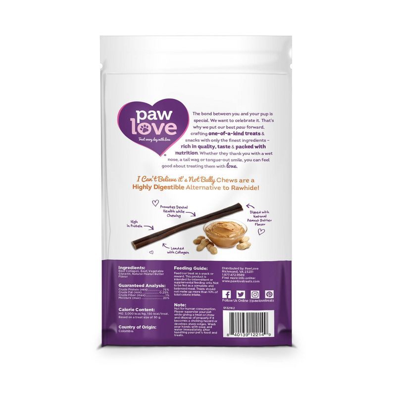 slide 4 of 5, Paw Love Not Bully Peanut Butter Sticks Dog Treats - 4ct, 4 ct