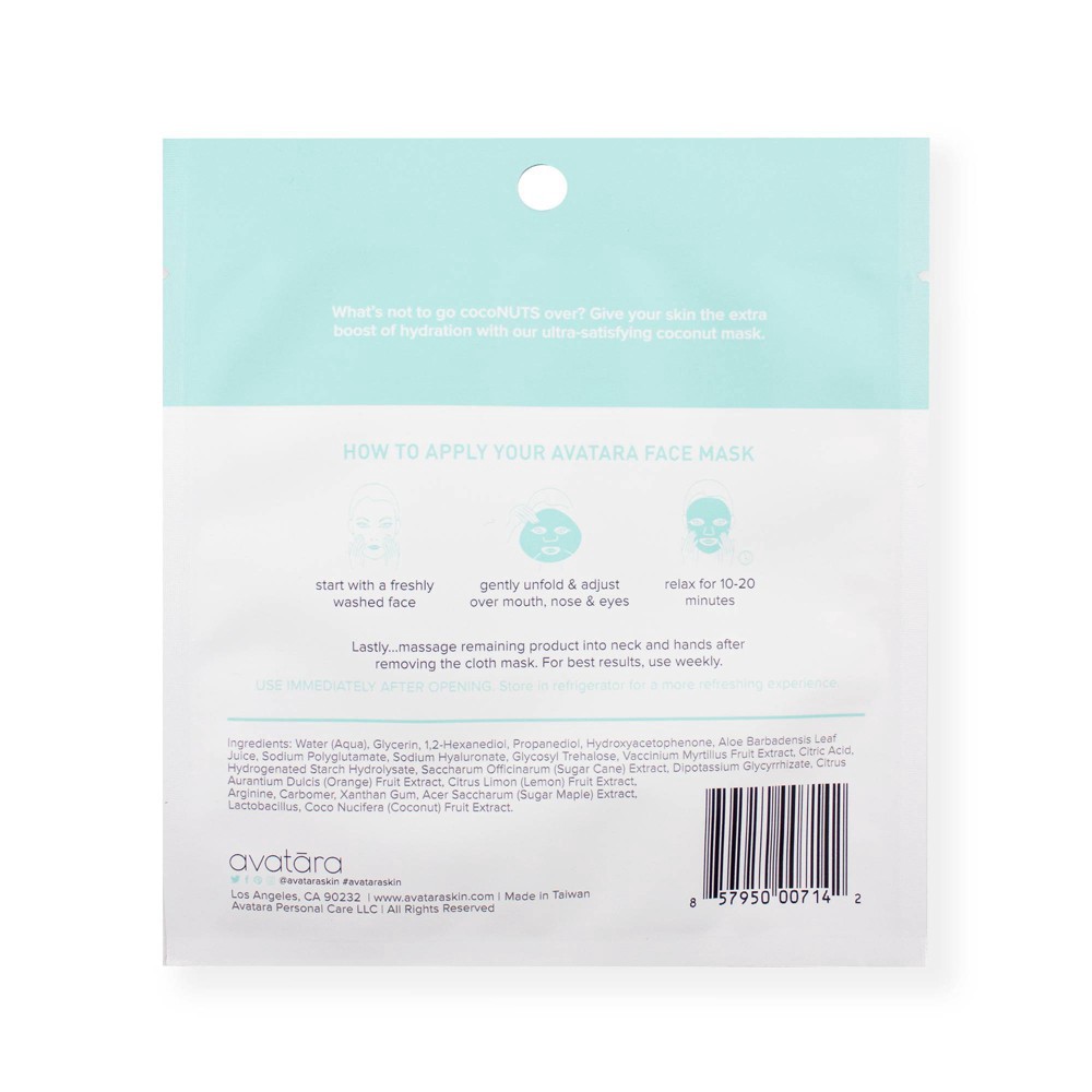 slide 3 of 5, Avatara U Go Coco Coconut Hydrating Mask - 0.71oz, 0.71 oz