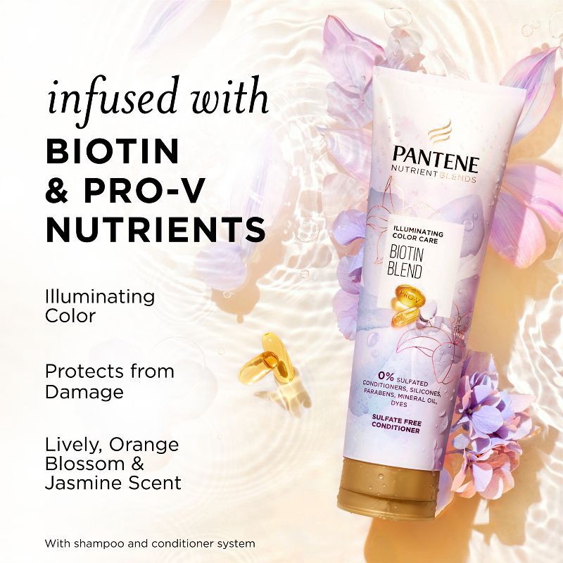 slide 3 of 9, Pantene Nutrient Blends Sulfate Free Illuminating Color Care Conditioner for Color Protection - 8.0 fl oz, 8 fl oz