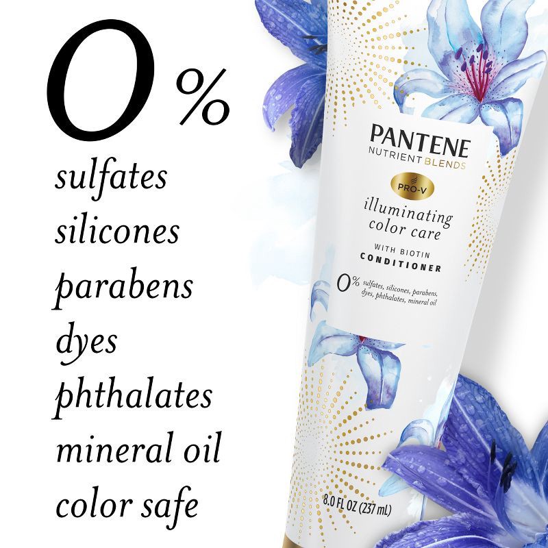 slide 6 of 11, Pantene Nutrient Blends Sulfate Free Illuminating Color Care Conditioner for Color Protection - 8.0 fl oz, 8 fl oz