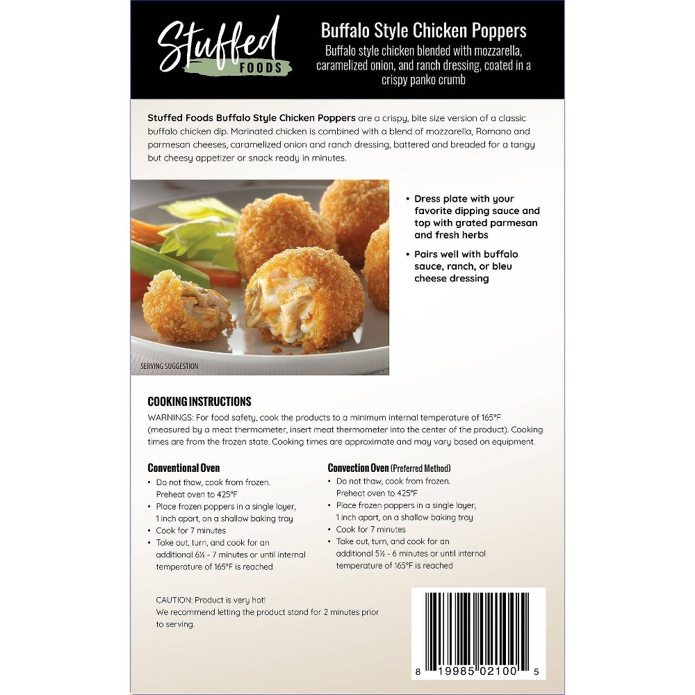 slide 2 of 2, Stuffed Foods Frozen Buffalo Style Chicken Poppers, 9.75 oz