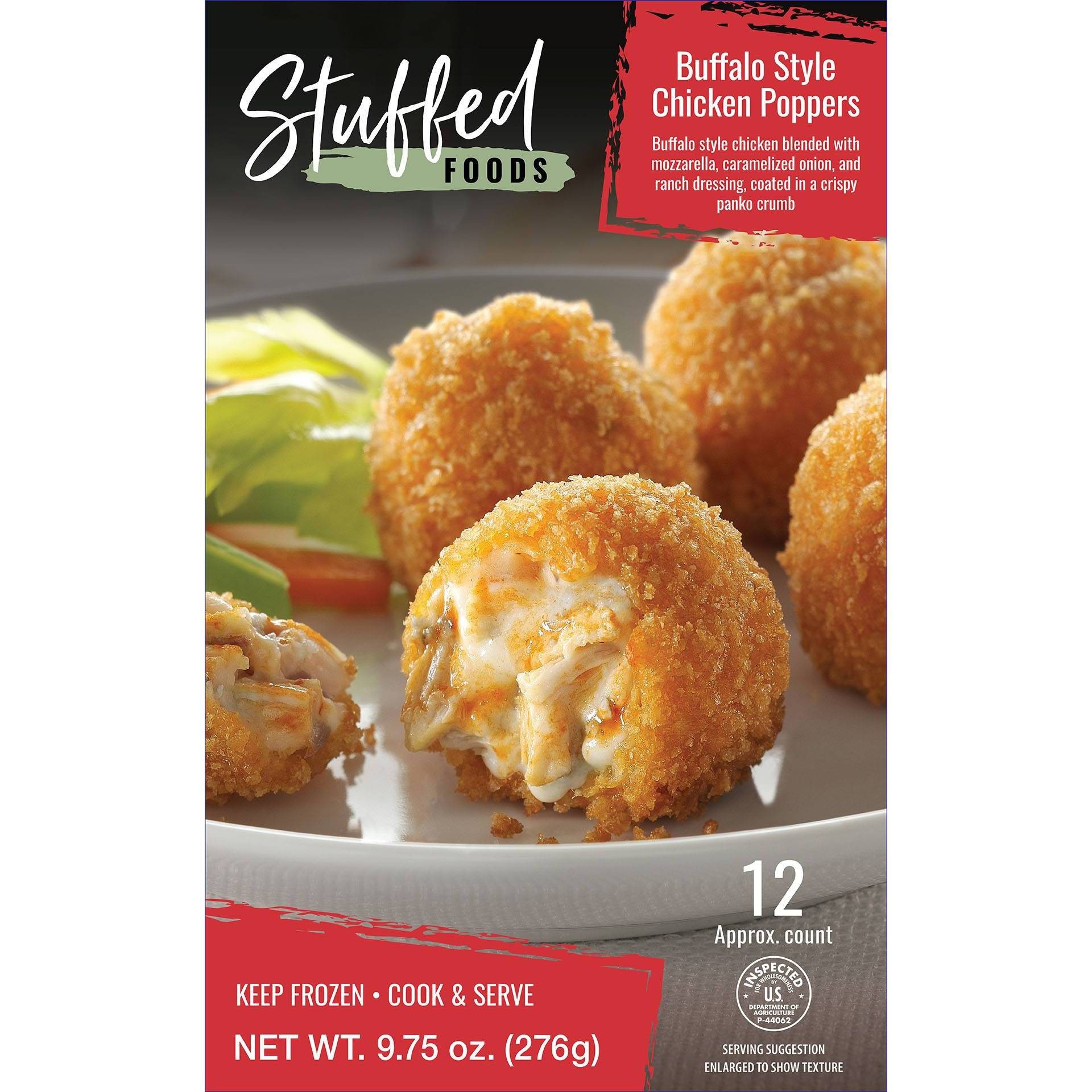 slide 1 of 2, Stuffed Foods Frozen Buffalo Style Chicken Poppers, 9.75 oz