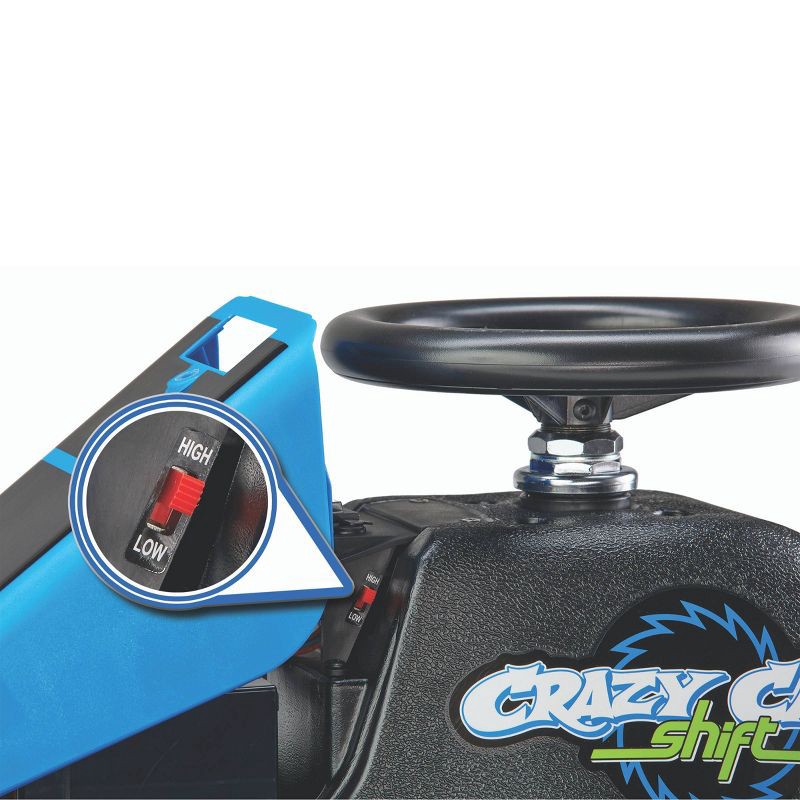 slide 8 of 9, Razor 12V Crazy Cart Shift Electric Drifting Go Kart - Blue/Black, 1 ct