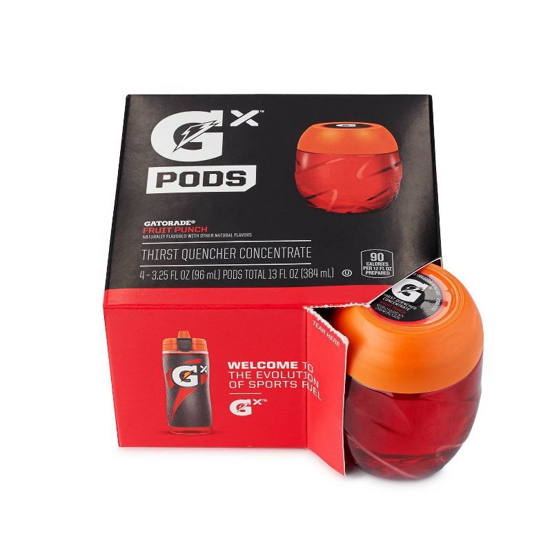 slide 3 of 4, Gatorade GX Fruit Punch Flavor Pod - 13 fl oz Bottle: Kosher, Energy Drink Mix, 13 fl oz