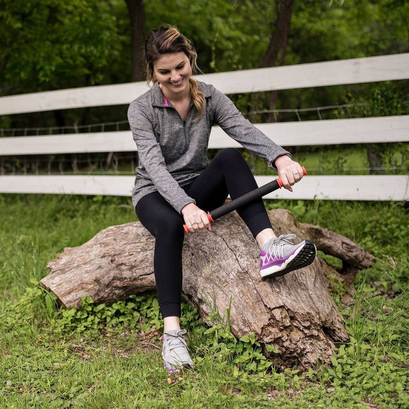 slide 5 of 9, Tiger Tail 18" Hand held Foam Roller - Black/Orange, 1 ct