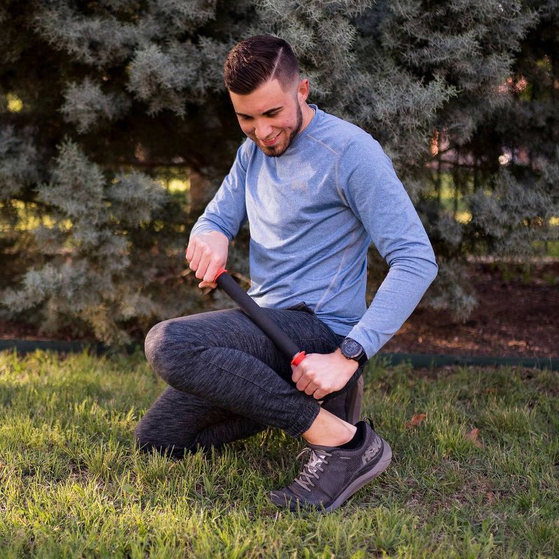 slide 2 of 9, Tiger Tail 18" Hand held Foam Roller - Black/Orange, 1 ct