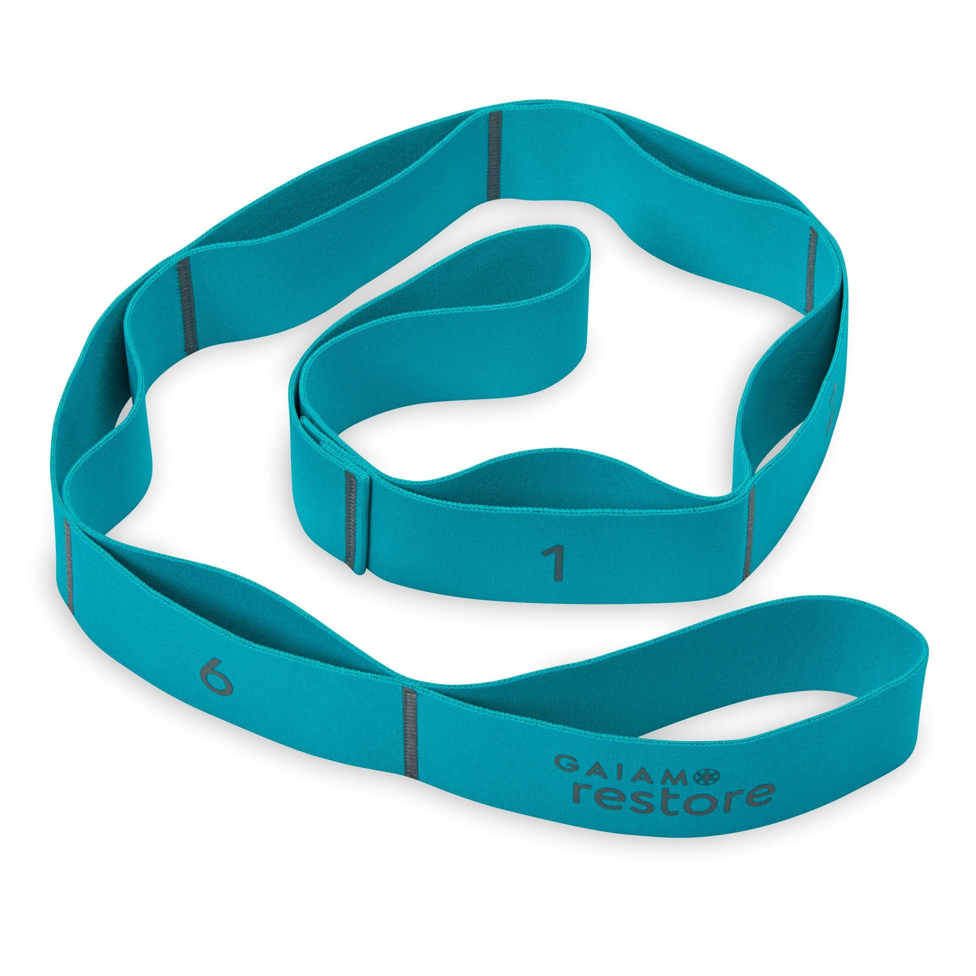 slide 1 of 3, Gaiam Restore Resistance Band Stretch Strap - Teal, 1 ct