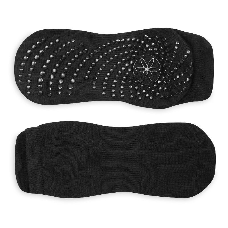 slide 2 of 3, Gaiam Gripppy Fit Athletic Socks 2pk - Black, 2 ct