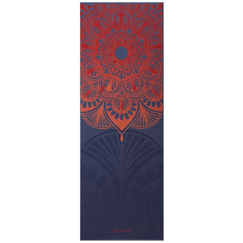 Gaiam Reversible Yoga Mat - Teal Mandala Mantra (6mm) 1 ct