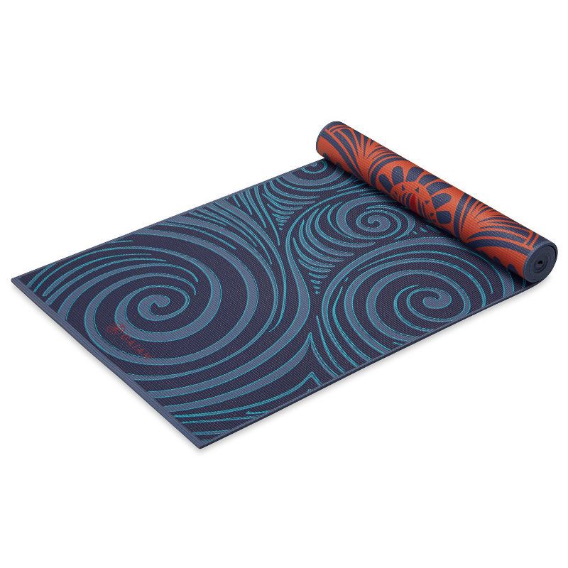 slide 6 of 6, Gaiam Reversible Yoga Mat - Teal Mandala Mantra (6mm), 1 ct