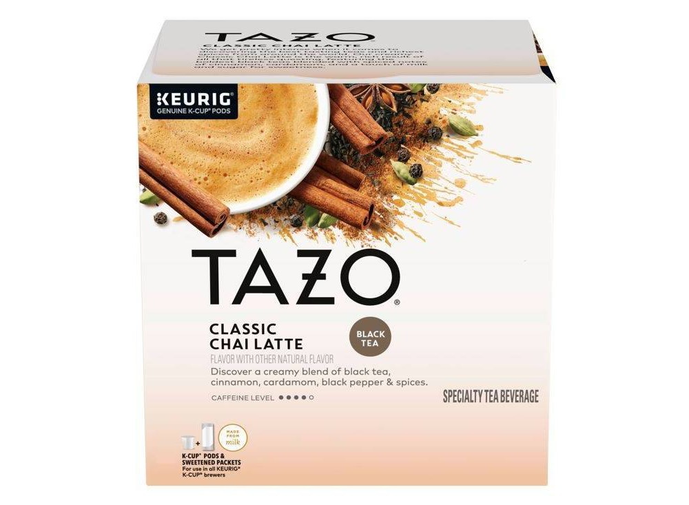 slide 2 of 3, Tazo Classic Chai Latte Black Tea Coffee Pods -, 12 ct