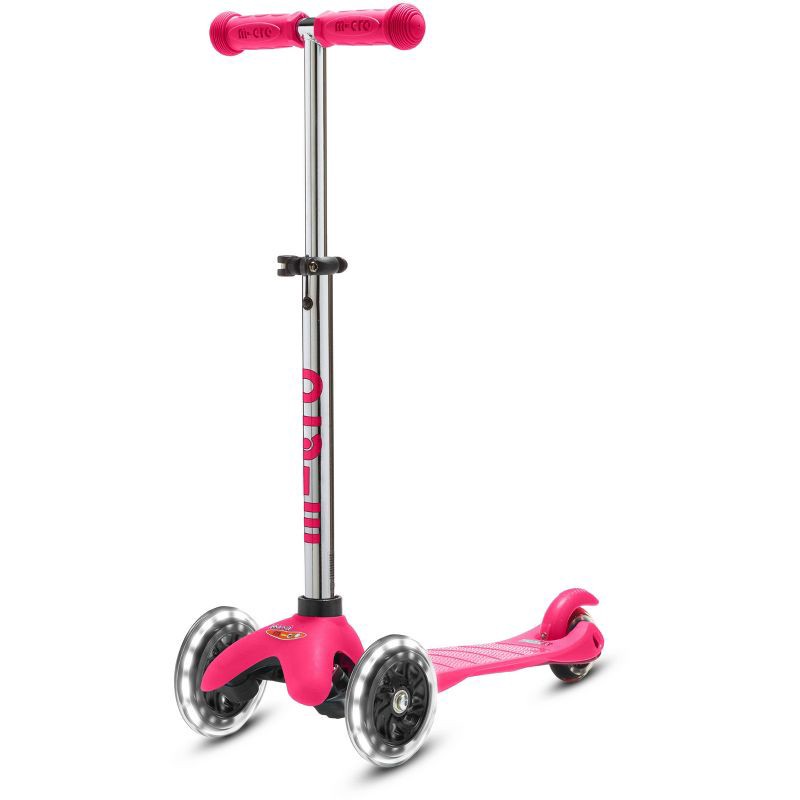 slide 1 of 1, Micro Kickboard Mini Plus Kick Kids' Scooter with LED Lights - Pink, 1 ct