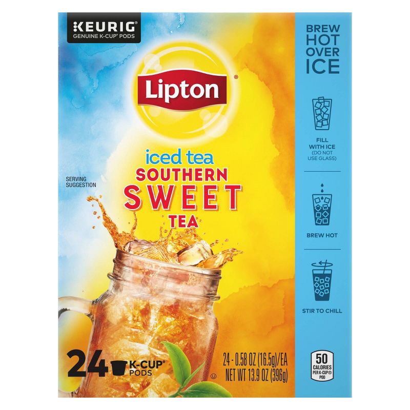 slide 1 of 5, Lipton Southern Sweet Iced Tea Caffeinated Keurig K-Cup Pods - 24ct, 24 ct