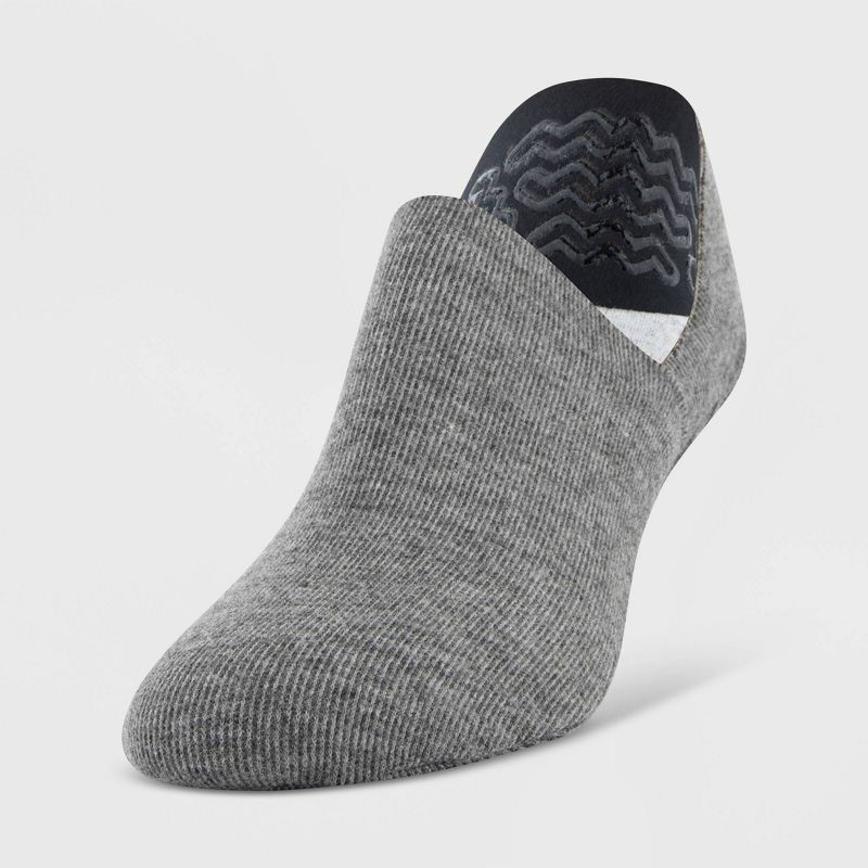 slide 3 of 3, Peds Women's 2pk Cozy Slipper Liner Socks - Charcoal/Heather Gray 5-10: Lightweight Knit, Comfort Heel Tab, 2 ct