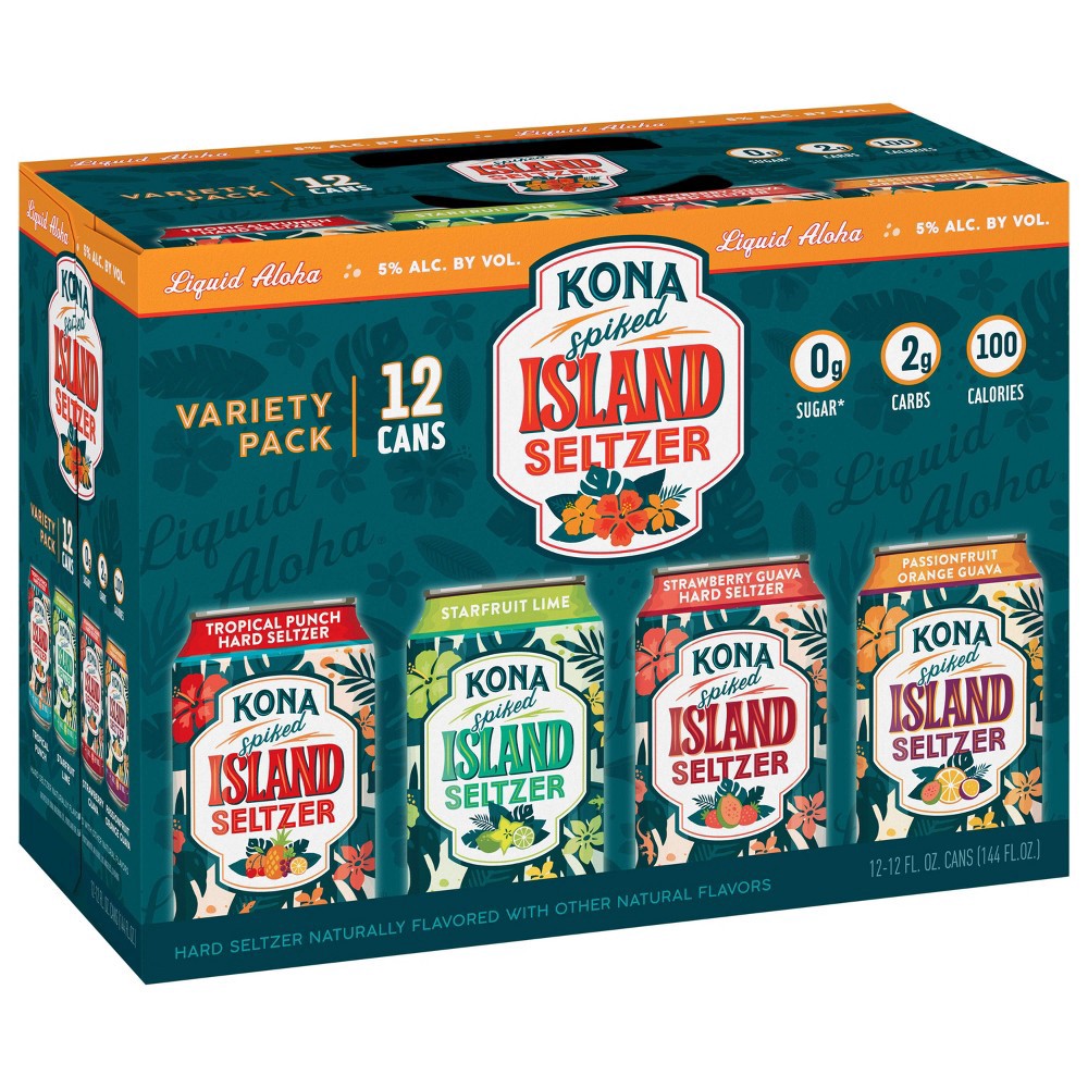 slide 2 of 4, Kona Brewing Co. Kona Spiked Island Hard Seltzer Variety Pack, 12 ct; 12 fl oz