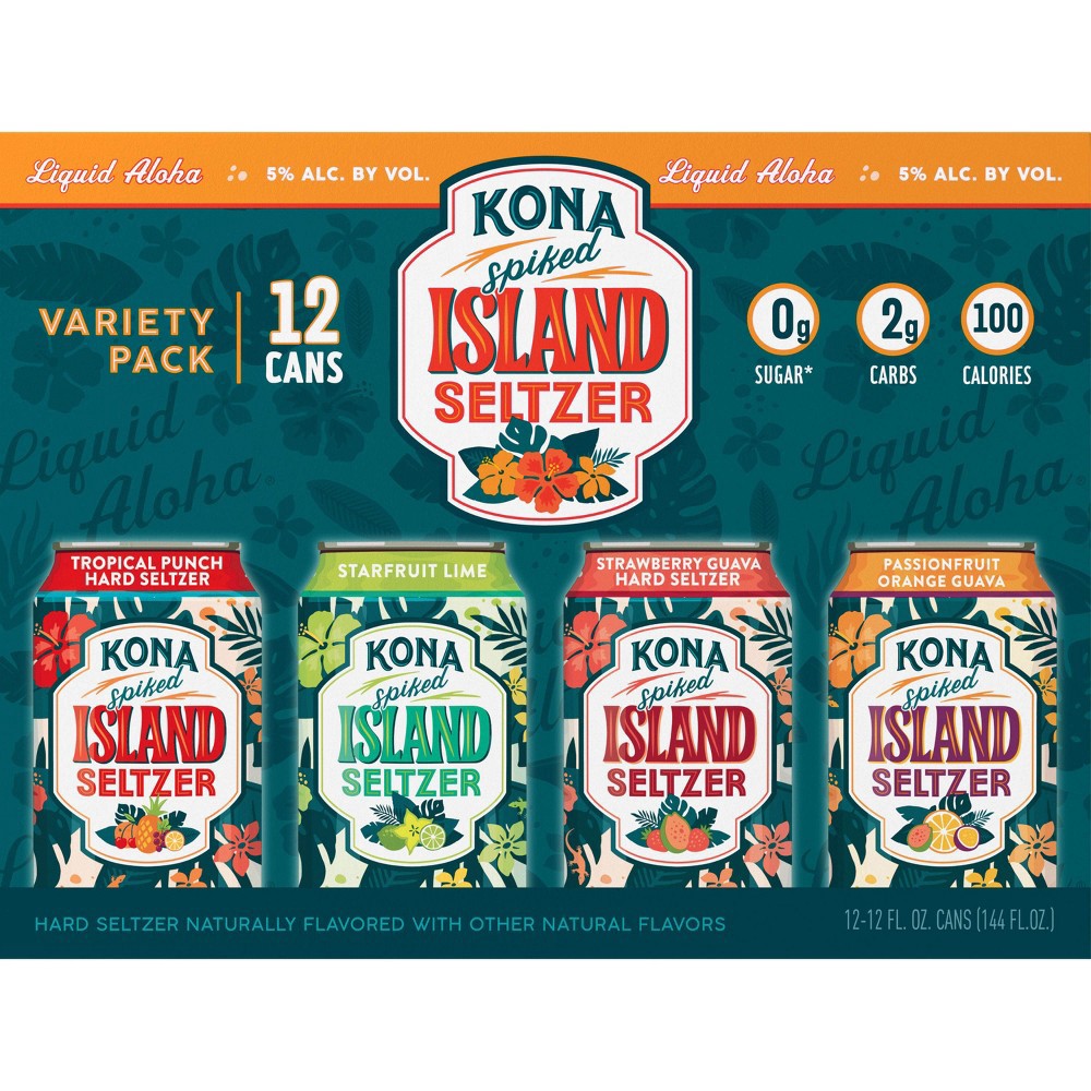 slide 3 of 4, Kona Brewing Co. Kona Spiked Island Hard Seltzer Variety Pack, 12 ct; 12 fl oz