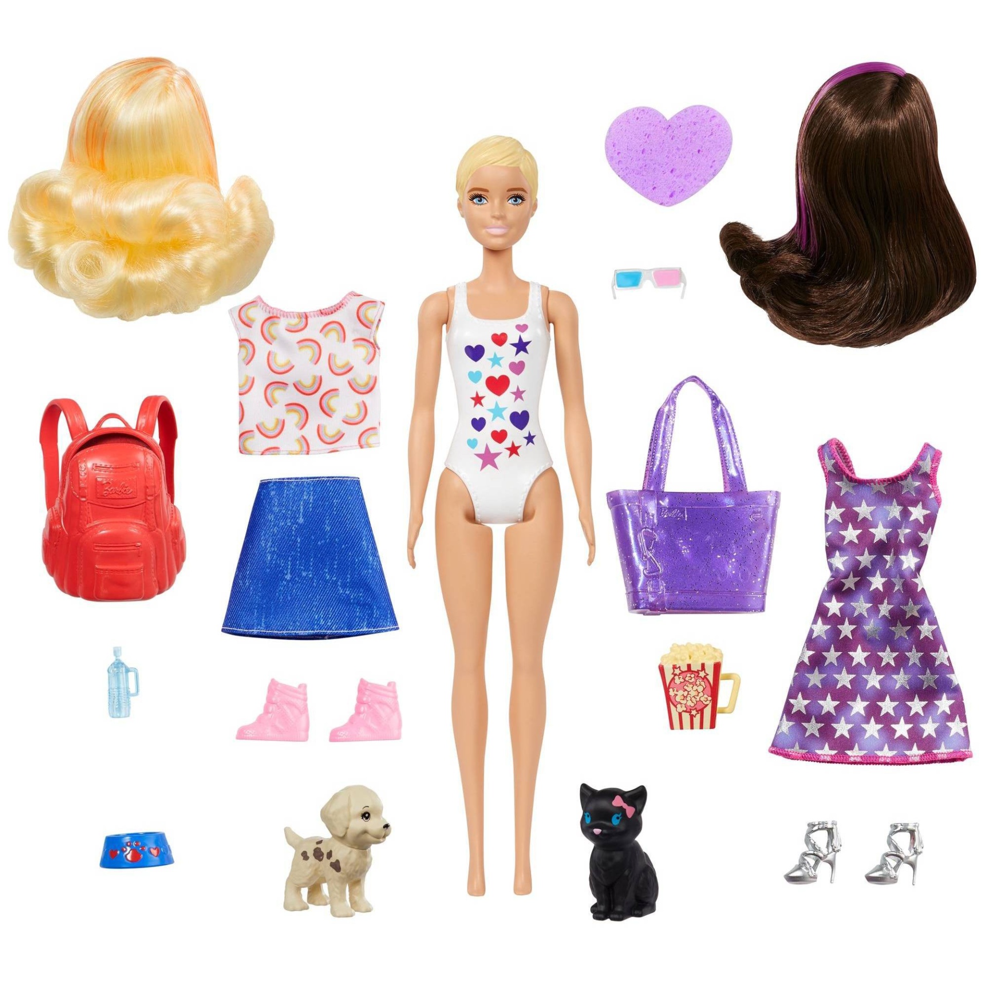 slide 1 of 6, Barbie Ultimate Color Reveal Dog Park to Movies Fashion Doll, 1 ct