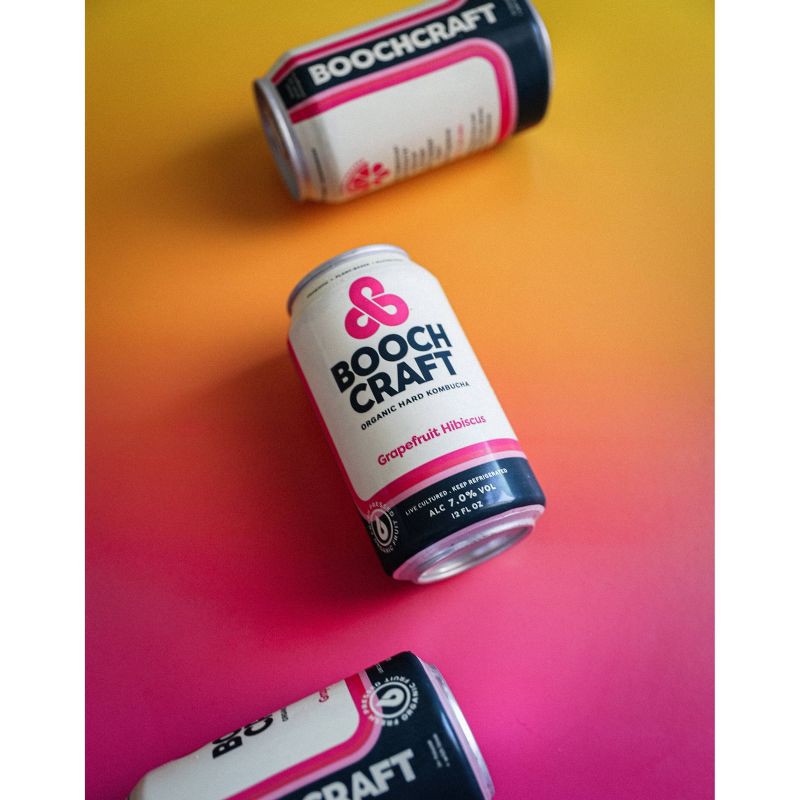 slide 3 of 3, BoochCraft Booch Craft Grapefruit Hibiscus Hard Kombucha - 6pk/12 fl oz Cans, 6 ct; 12 fl oz