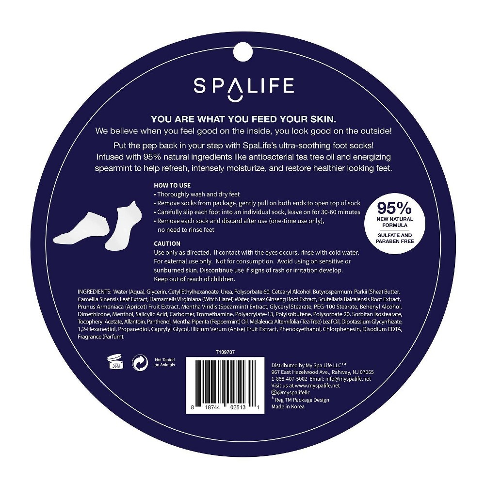 slide 3 of 3, SpaLife Soothe and Restore Spearmint and Tea Tree Oil Soothing Socks, 0.89 oz