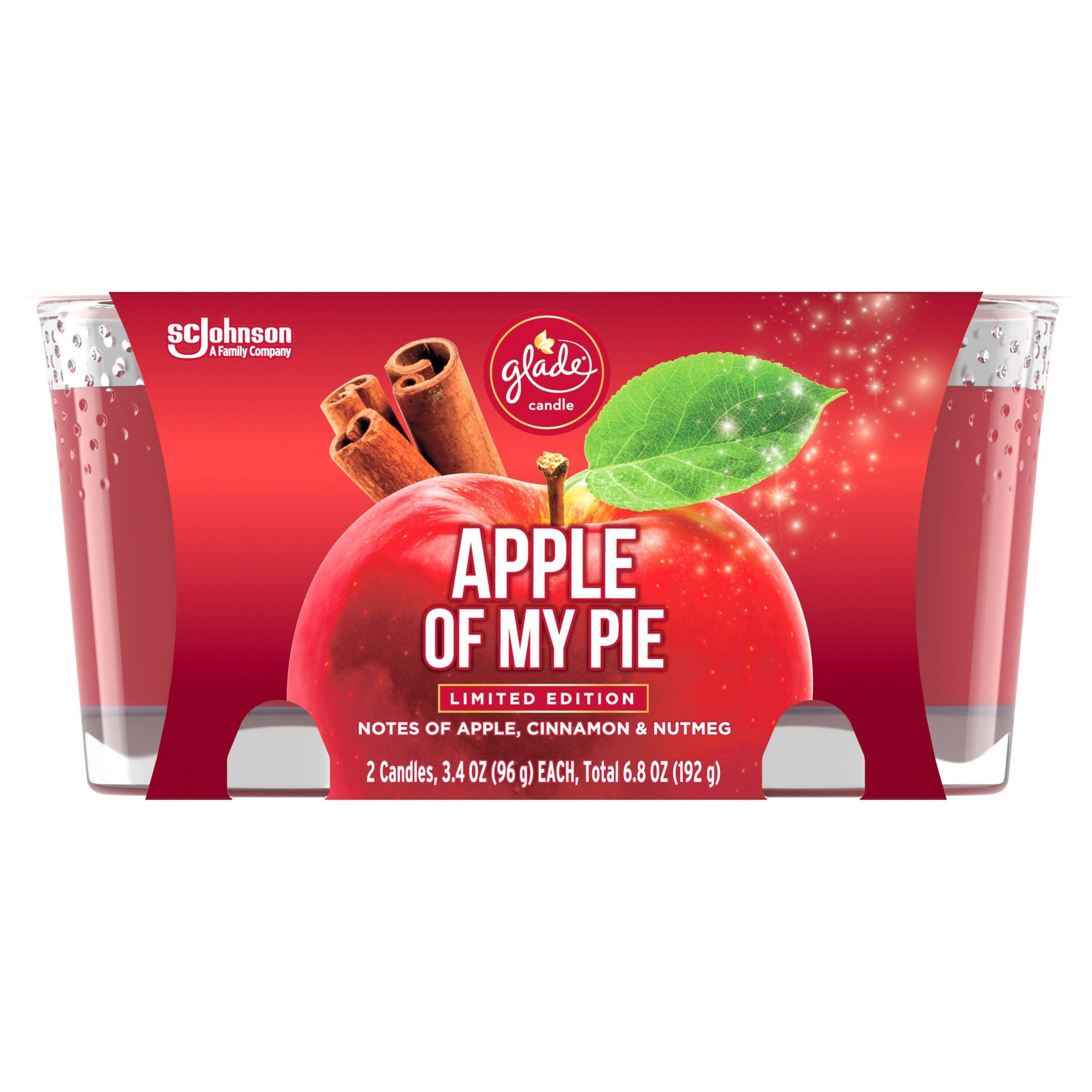 slide 1 of 4, Glade Jar Candle Apple Of My Pie, 6.8 oz, 2 ct