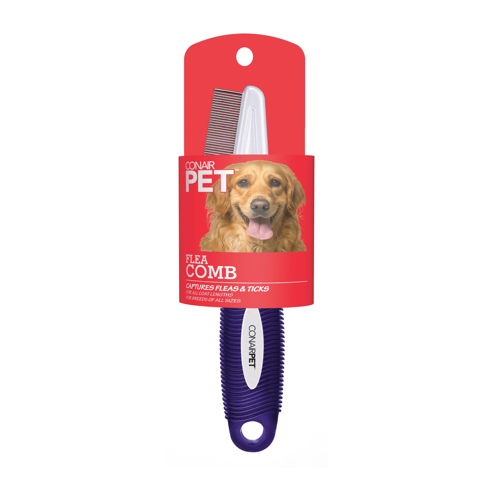 slide 1 of 4, ConairPET Flea Comb Dog Grooming Tool, 1 ct