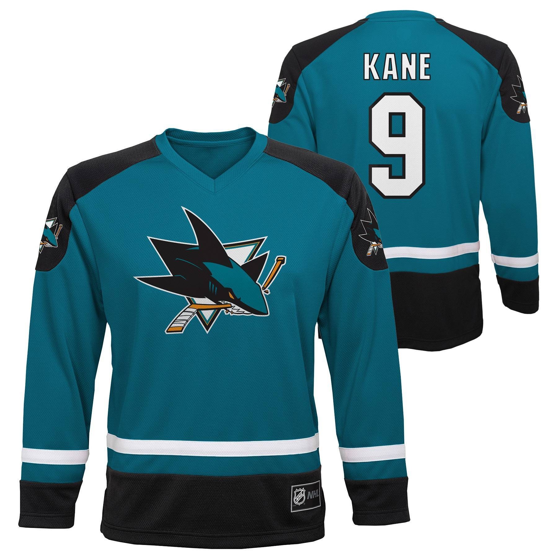 slide 1 of 3, NHL San Jose Sharks Evander Kane Boys' Jersey - XL, 1 ct