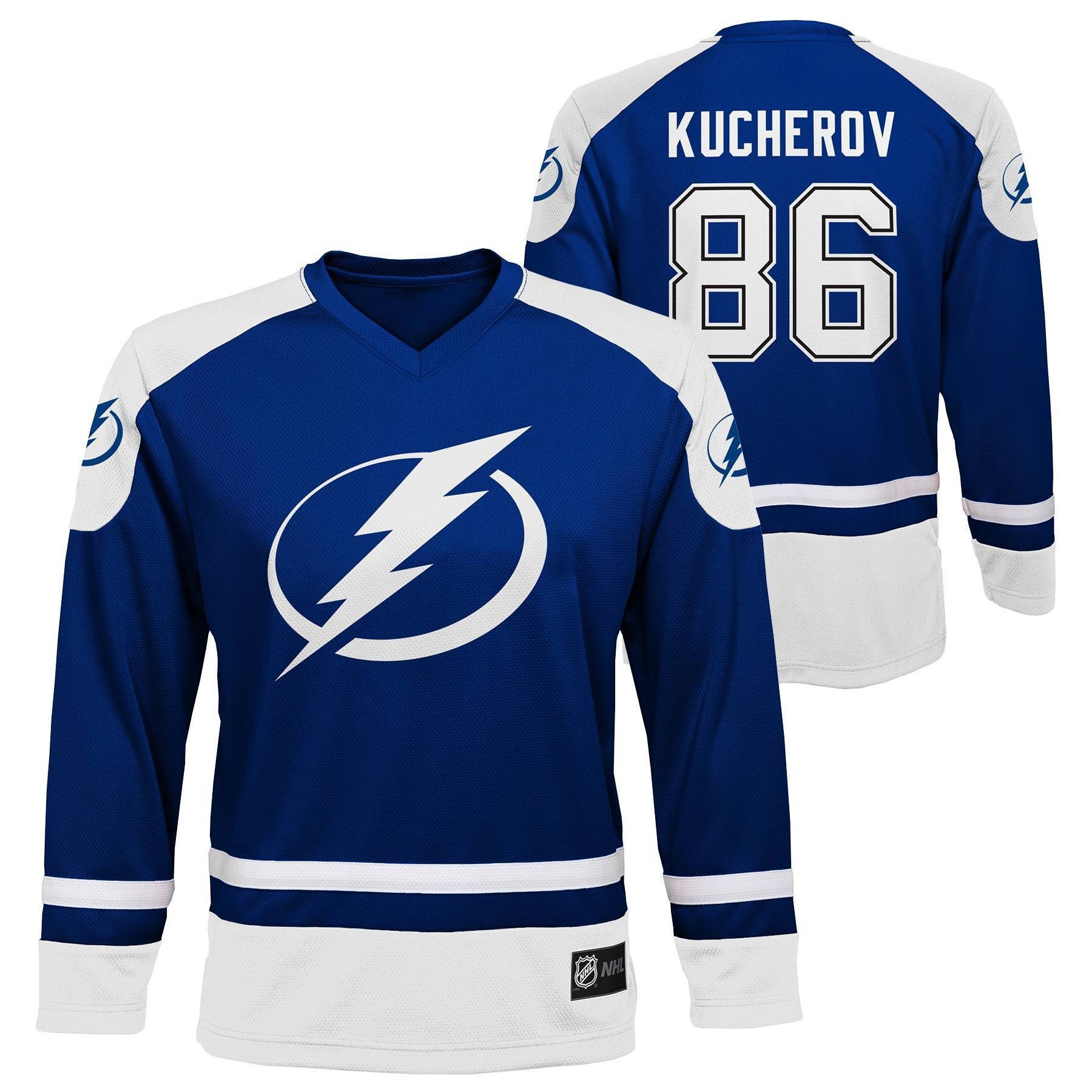 slide 1 of 3, NHL Tampa Bay Lightning Nikita Kucherov Boys&#39; Jersey - XL, 1 ct