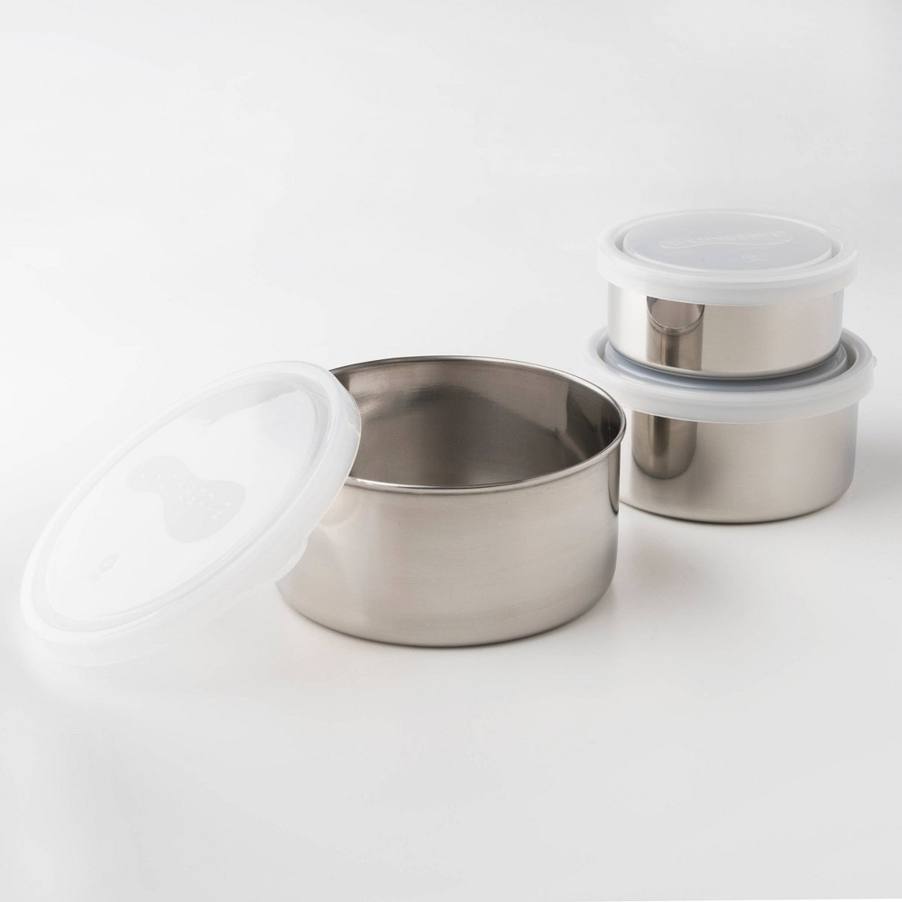 U-Konserve Stainless Steel Round Nesting Trio Containers (Set of 3
