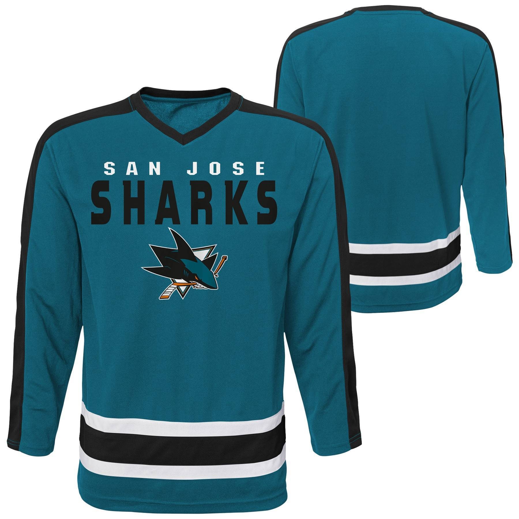 slide 1 of 3, NHL San Jose Sharks Boys' Jersey - XL, 1 ct