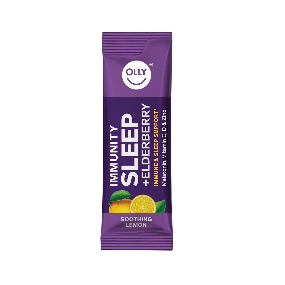 slide 3 of 6, OLLY Immunity Sleep + Elderberry Dietary Supplement - Soothing Lemon - 10ct, 10 ct