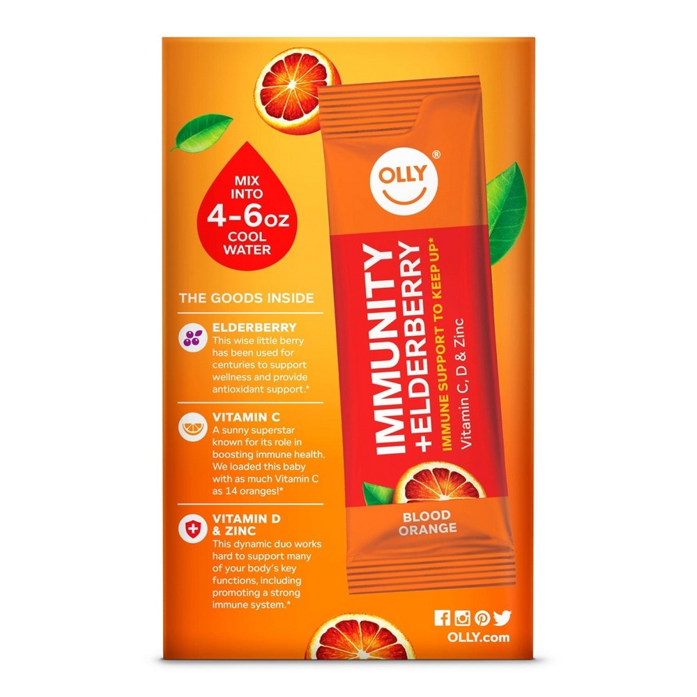 slide 4 of 6, OLLY Immunity + Elderberry Supplement - Blood Orange - 10ct, 10 ct