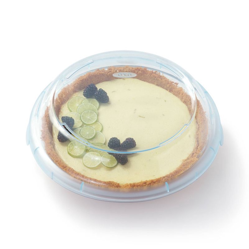 slide 4 of 5, OXO Glass Deep Dish Pie Plate with Lid: Round Pie Pan & Carrier, Dishwasher-Safe, 44.8 Volume Capacity, 1 ct