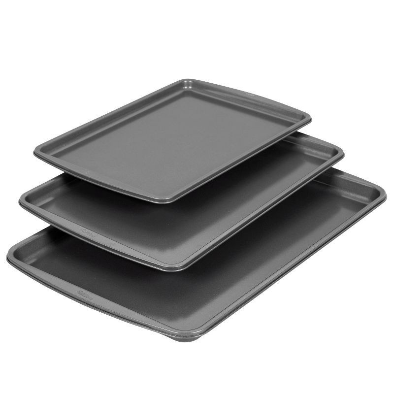 slide 1 of 7, Wilton Ultra Bake Pro 3pc Cookie Sheet Set, 3 ct