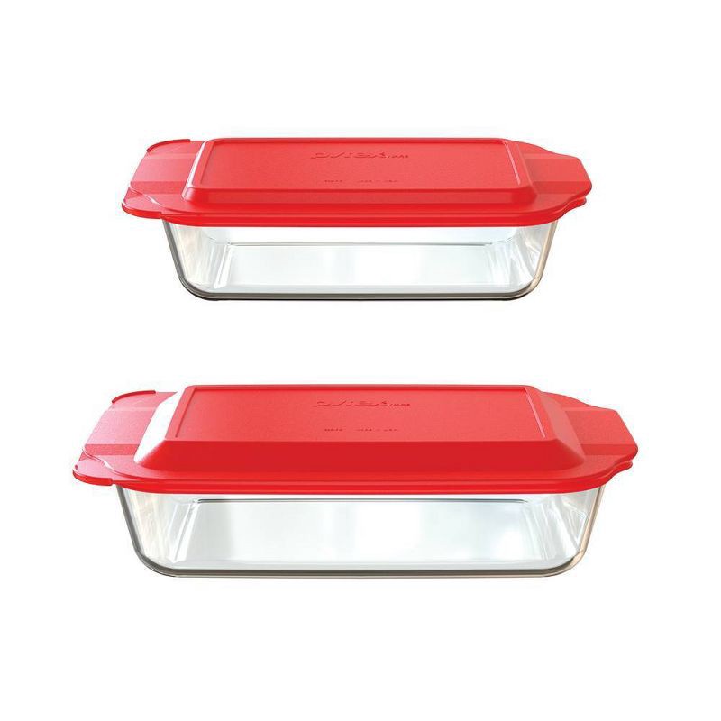 slide 5 of 6, Pyrex Deep 4pc Glass Bakeware Set: Clear Baking Dishes with Lids, Dishwasher & Oven Safe, 4 ct