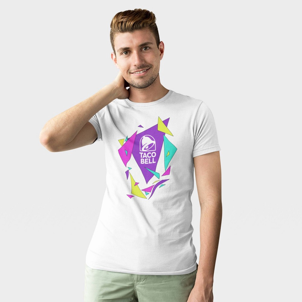 slide 2 of 3, Men's Taco Bell Short Sleeve Graphic Crewneck T-Shirt - White M, 1 ct