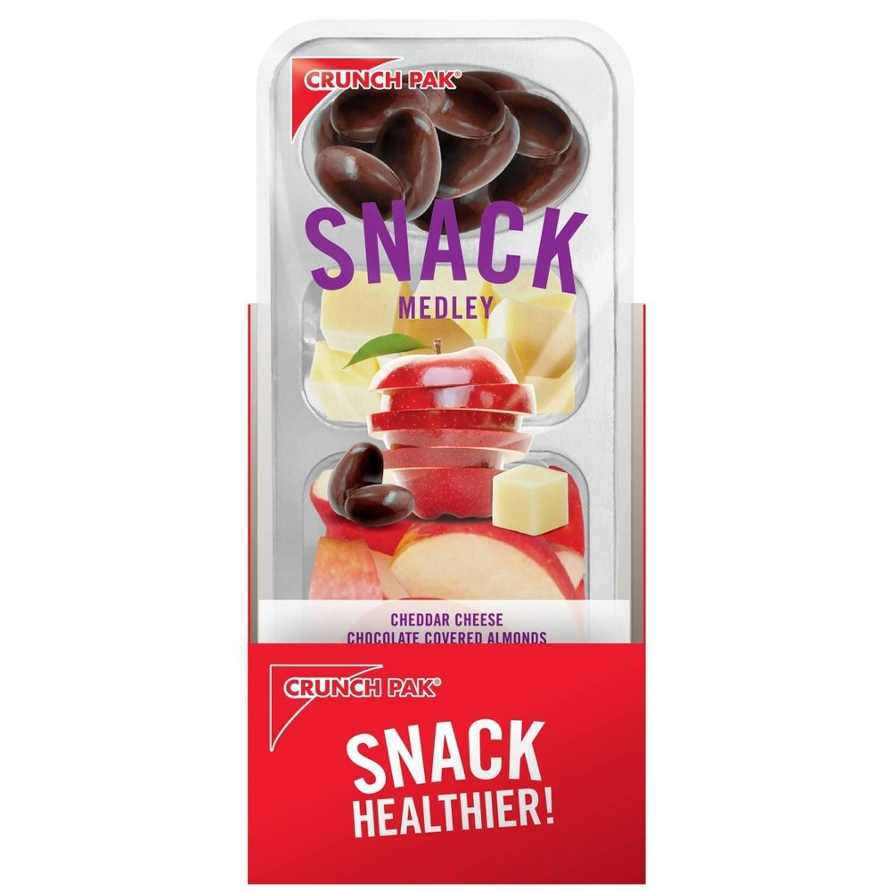 slide 2 of 2, Crunch Pak Snack Medley: Apples, Chocolate Covered Almonds, & White Cheddar, 3 oz