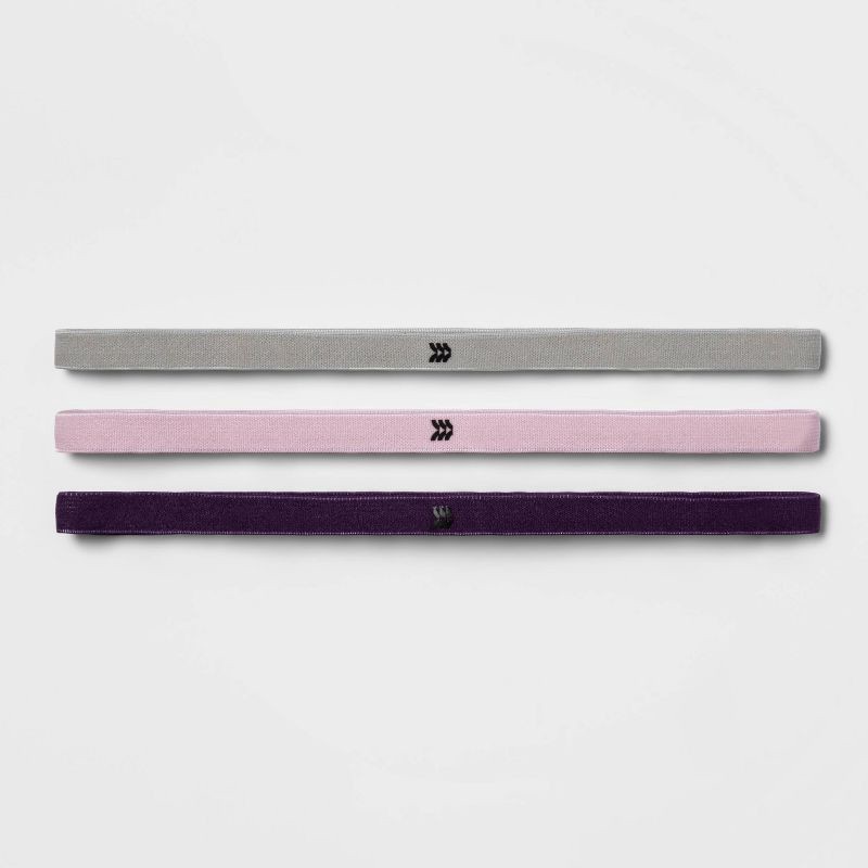 slide 2 of 3, Women's Running/Workout Head Band 3pk - Purple/Violet/Gray - All In Motion™, 3 ct