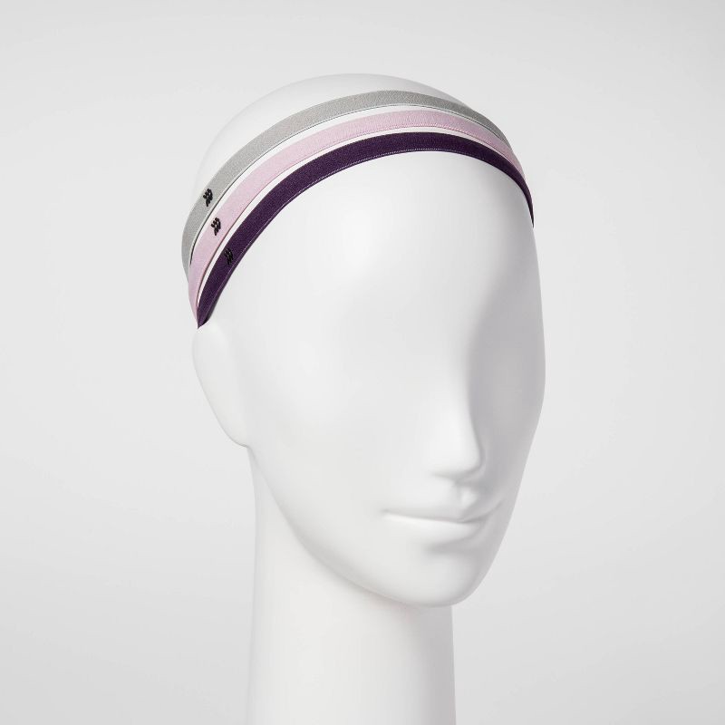 slide 1 of 3, Women's Running/Workout Head Band 3pk - Purple/Violet/Gray - All In Motion™, 3 ct