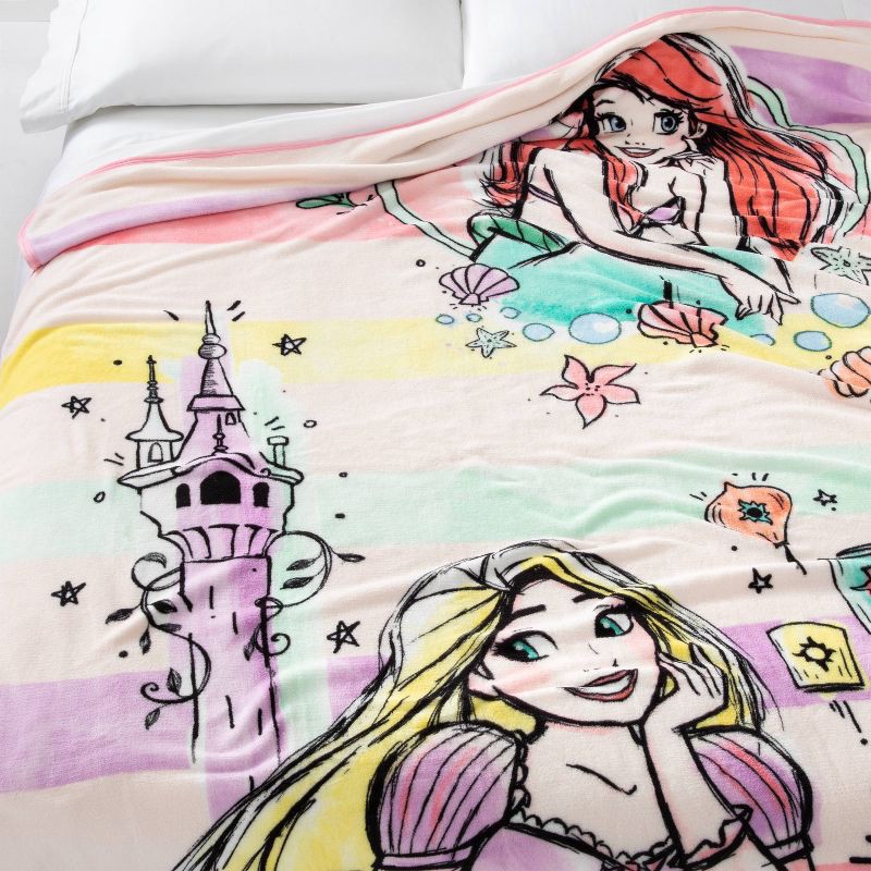 slide 2 of 5, Disney Princess Fairytale Friends Kids' Blanket, 1 ct