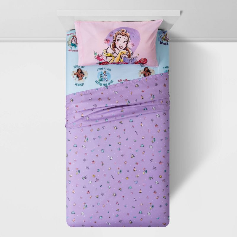 slide 2 of 3, Twin Disney Princess Fairytales and Dreams Kids' Sheet Set, 1 ct