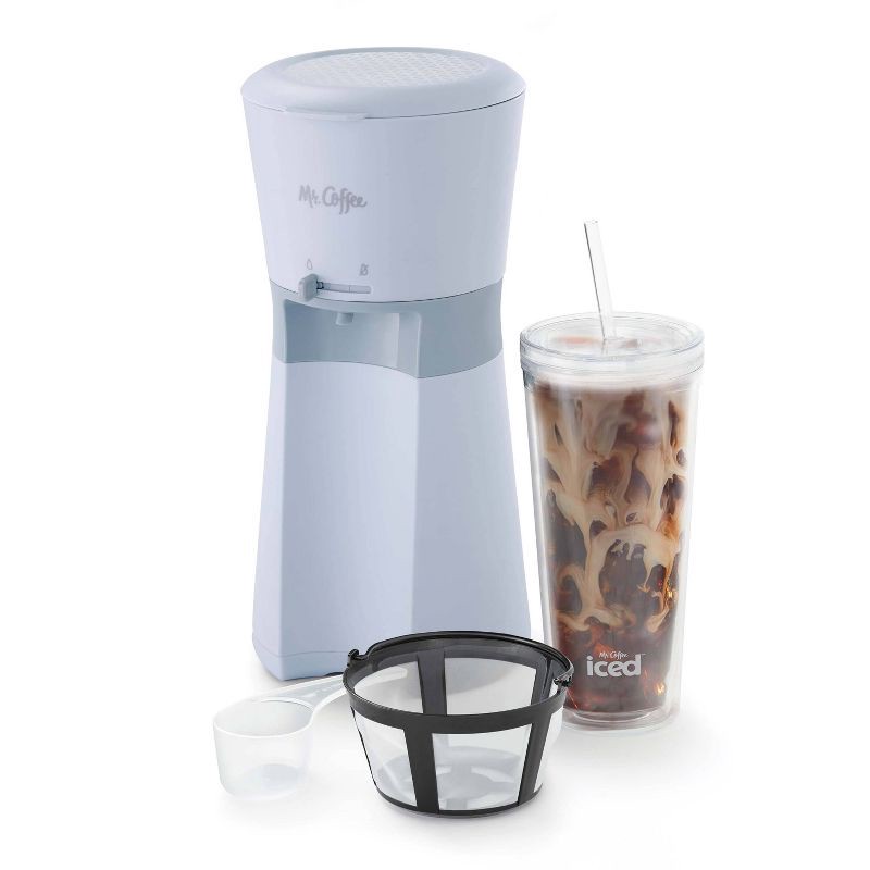 slide 1 of 1, Mr. Coffee Iced Coffee Maker with Reusable Tumbler and Coffee Filter - Gray, 1 ct