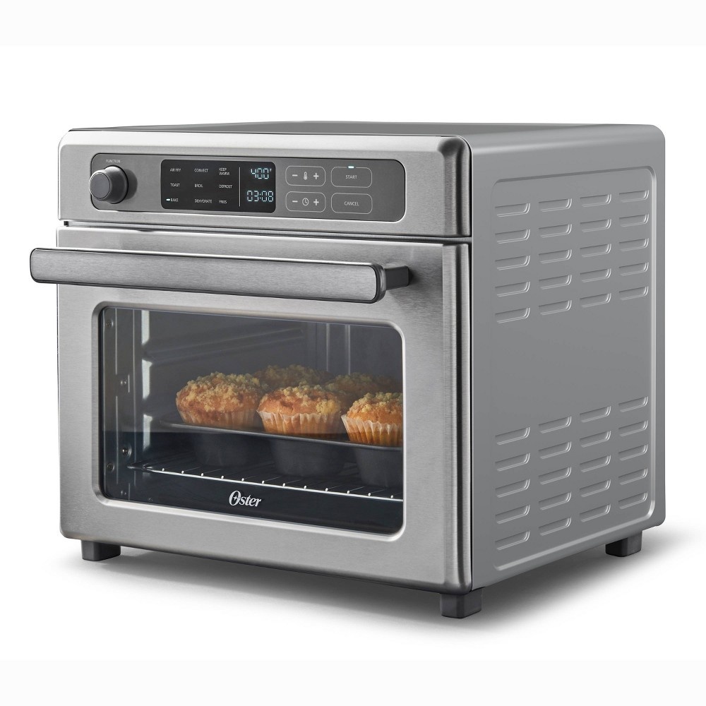 slide 8 of 10, Oster Digital 9-Function Countertop Air Fryer Oven with RapidCrisp - Stainless Steel, 1 ct