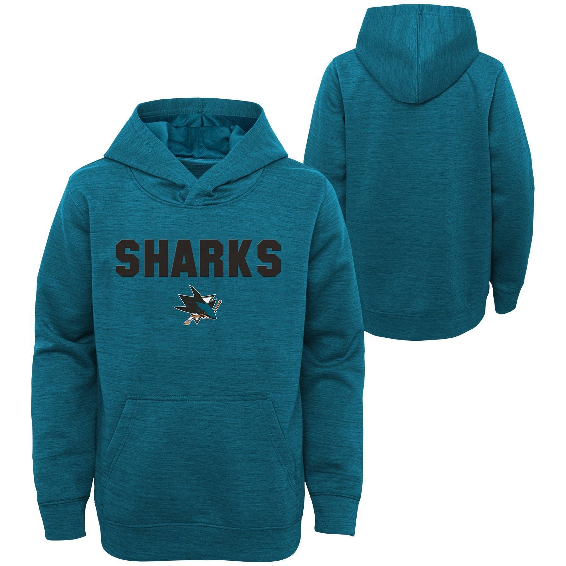 slide 1 of 3, NHL San Jose Sharks Boys' Goal Scorer Poly Hoodie - XL, 1 ct