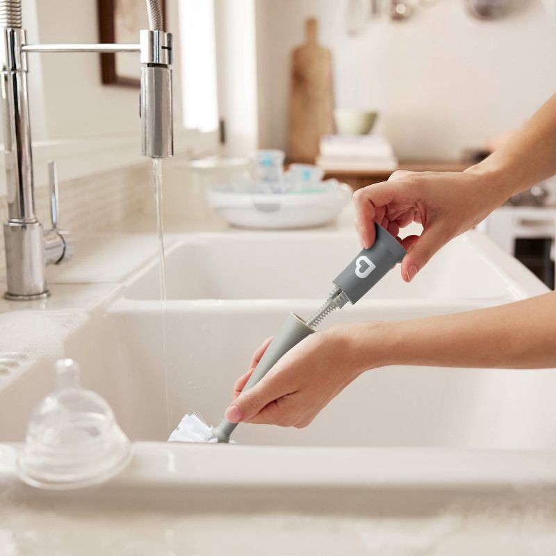 slide 2 of 7, Munchkin Bristle Bottle Brush - Gray, 1 ct