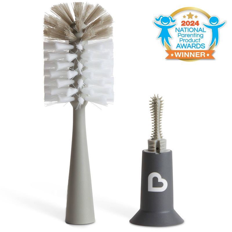 slide 7 of 7, Munchkin Bristle Bottle Brush - Gray, 1 ct