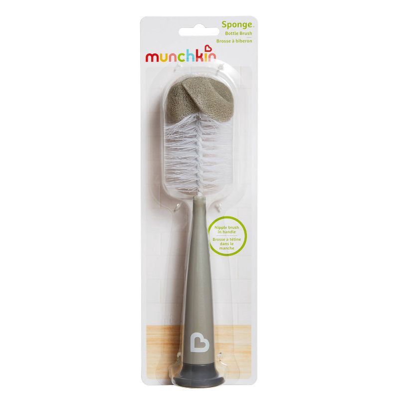 slide 6 of 7, Munchkin Sponge Bottle Brush - Gray, 1 ct