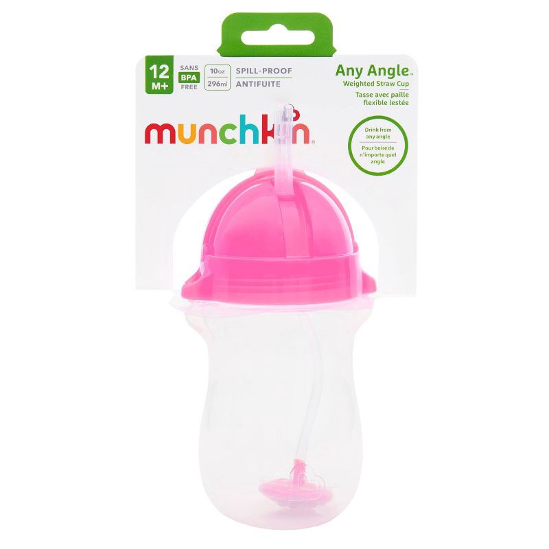 slide 5 of 5, Munchkin Click Lock Weighted Straw Cup - 10oz - Pink, 10 oz