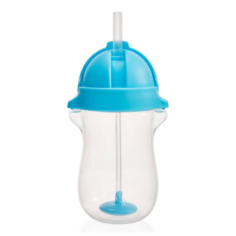slide 1 of 8, Munchkin 10oz Plastic Any Angle Click Lock Weighted Straw Cup - Blue, 10 oz